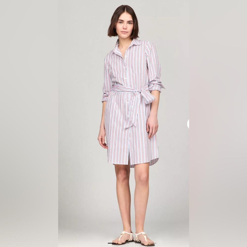 Tommy Hilfiger Multi color Long Sleeve Shirt Dress sz Small